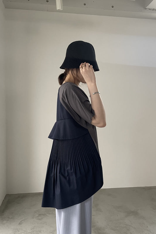 バックフリルプリーツトップス　35388