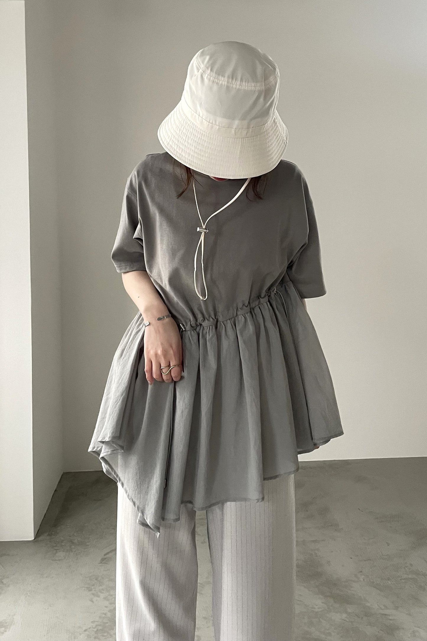 ドローコード付アシメカットソー 35385