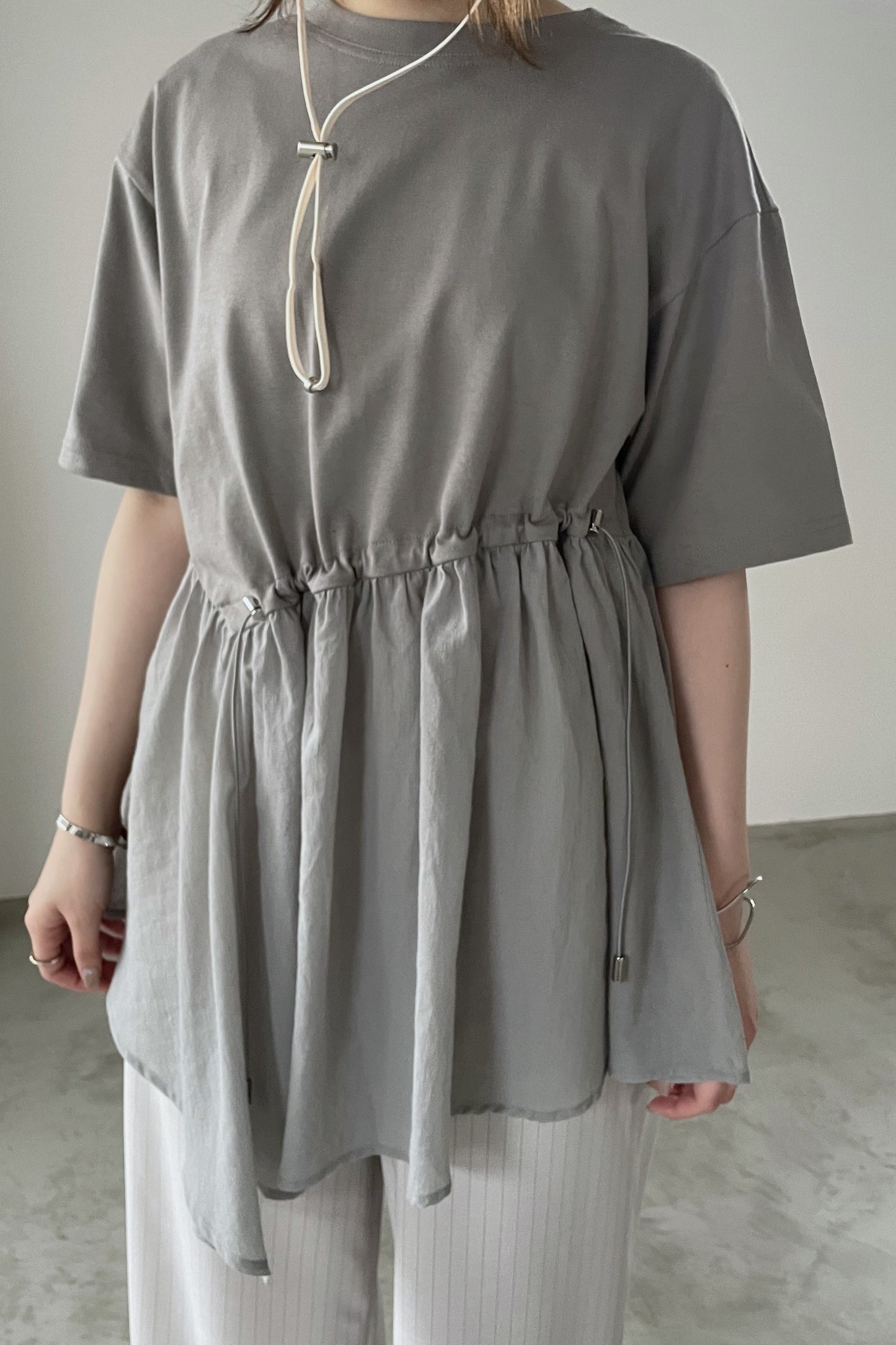 ドローコード付アシメカットソー 35385
