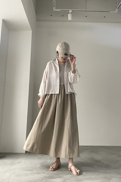 メッシュ切替クロップドシャツ　15769