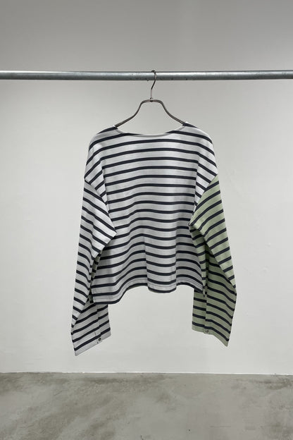 2WAYバイカラーボーダーカットソー　F3231