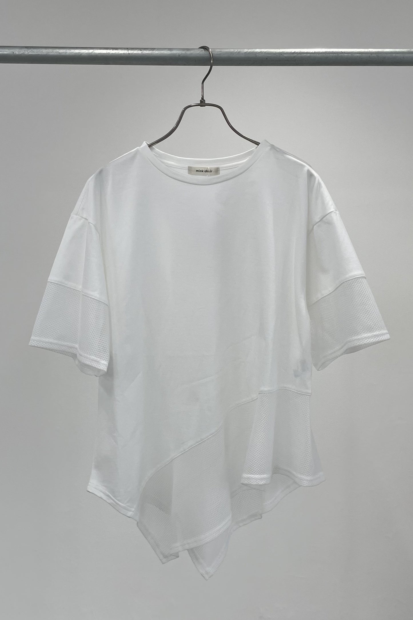 メッシュチュールアシンメトリーカットソー　35372