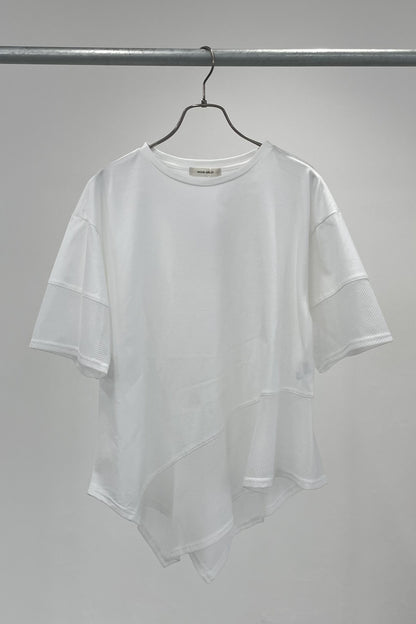 メッシュチュールアシンメトリーカットソー　35372