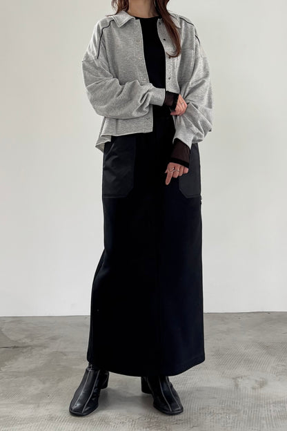 チュール切替クルーネックインナー　F3285