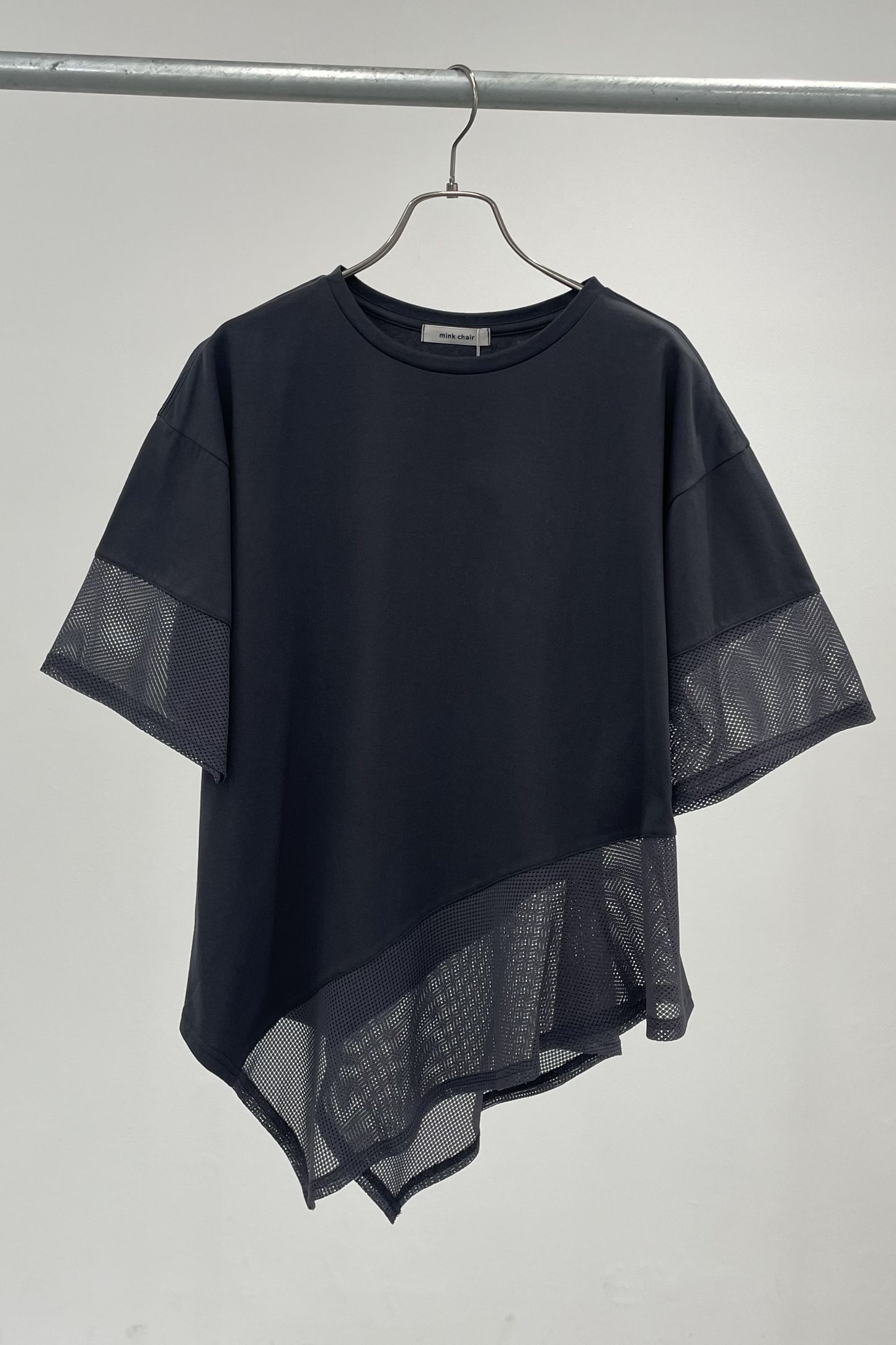 メッシュチュールアシンメトリーカットソー　35372