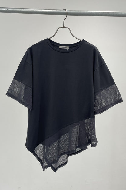 メッシュチュールアシンメトリーカットソー　35372
