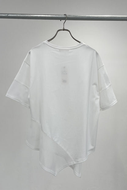 メッシュチュールアシンメトリーカットソー　35372