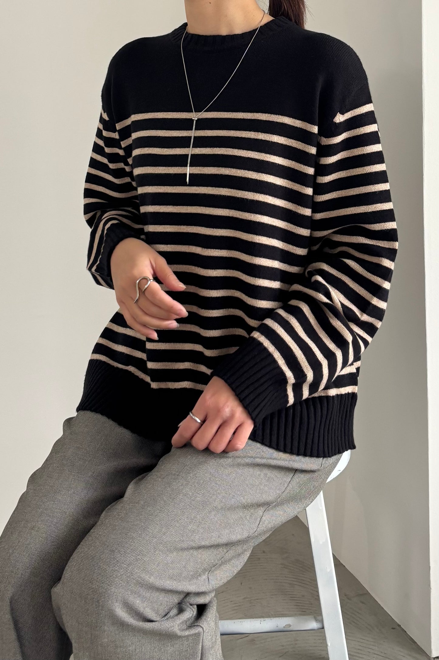 ボーダーニットP/O　35549