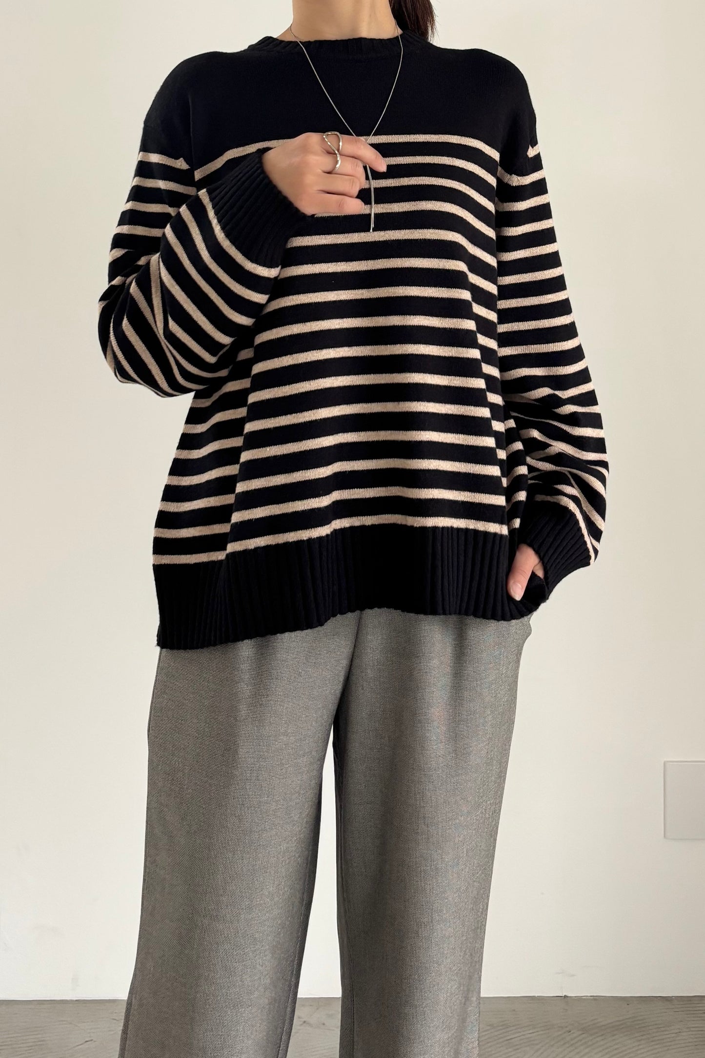 ボーダーニットP/O　35549