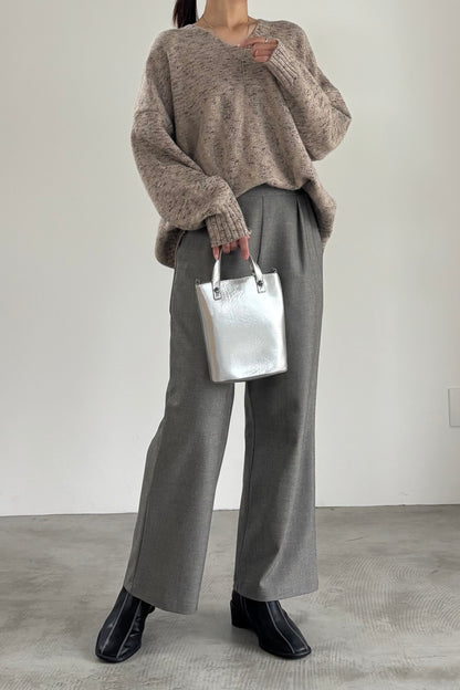 3トーンラメVネックニット　35554