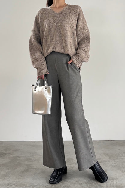 3トーンラメVネックニット　35554