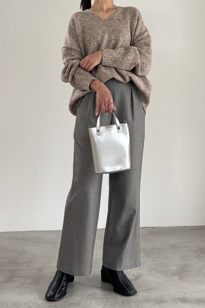 3トーンラメVネックニット　35554