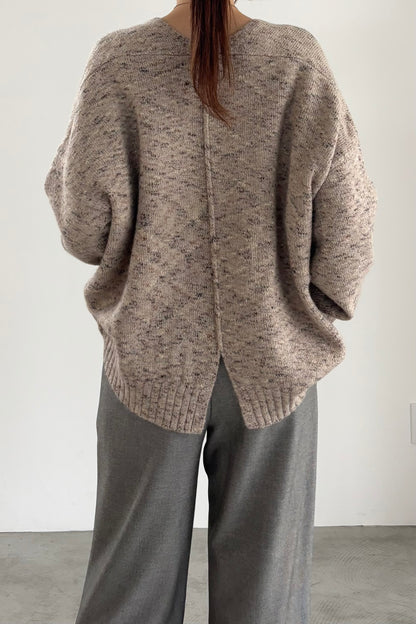 3トーンラメVネックニット　35554