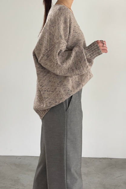 3トーンラメVネックニット　35554