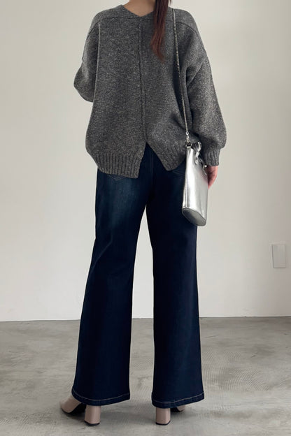 3トーンラメVネックニット　35554