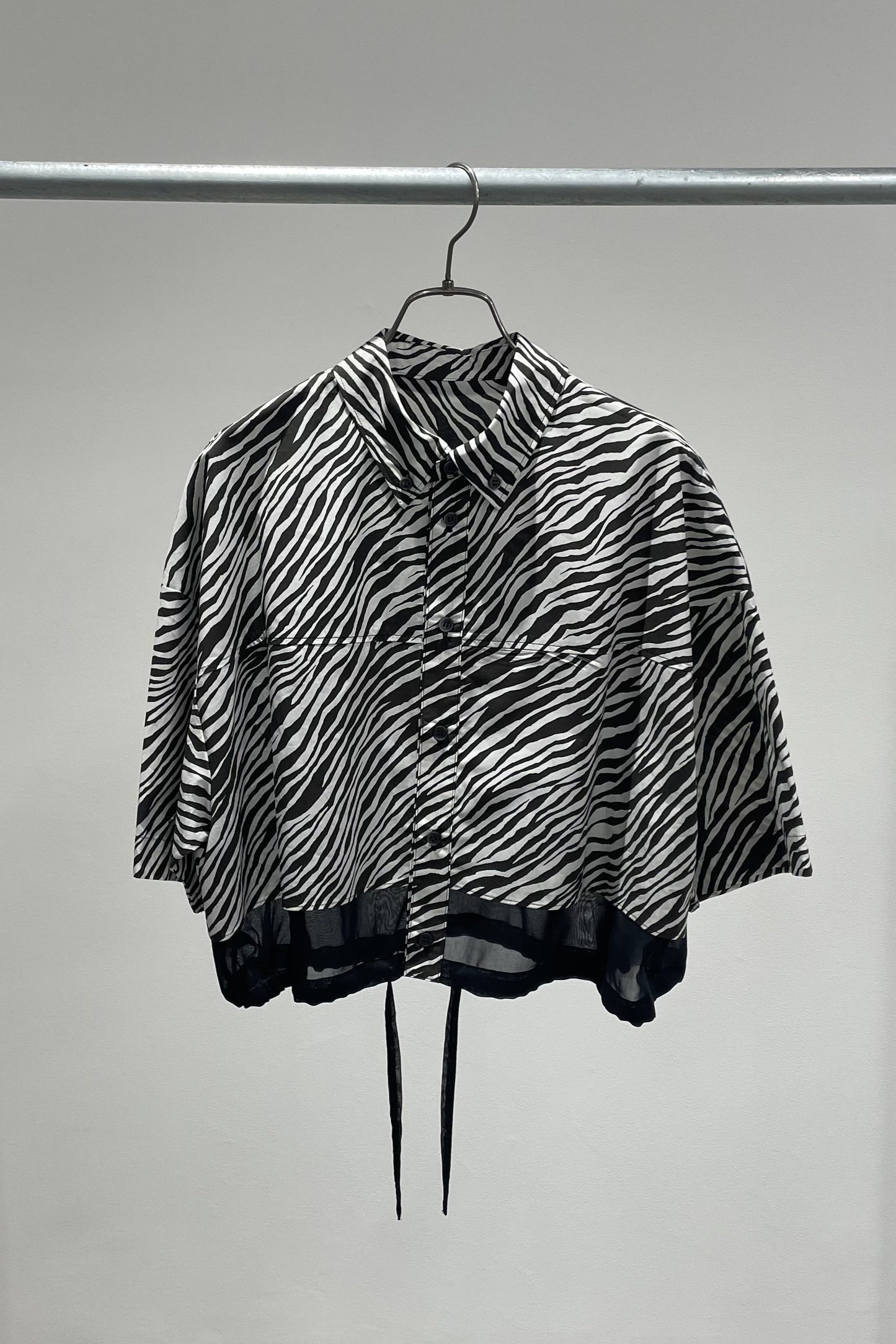 ゼブラプリントハーフスリーブシャツ　F1169