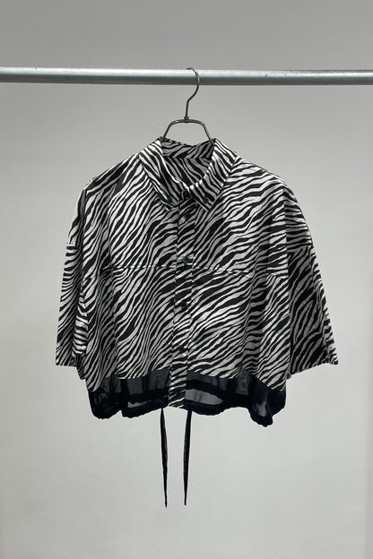 ゼブラプリントハーフスリーブシャツ　F1169