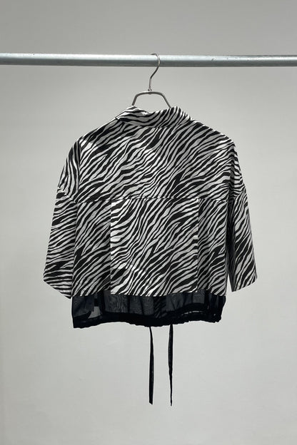 ゼブラプリントハーフスリーブシャツ　F1169