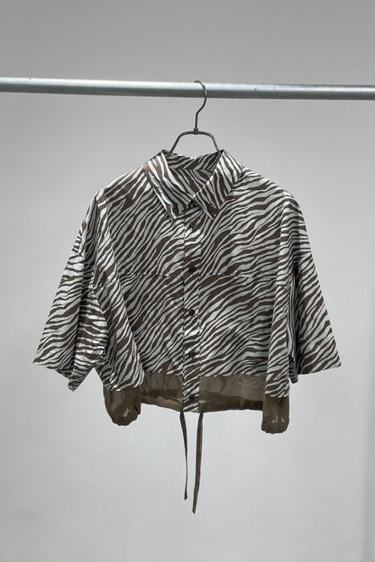 ゼブラプリントハーフスリーブシャツ　F1169