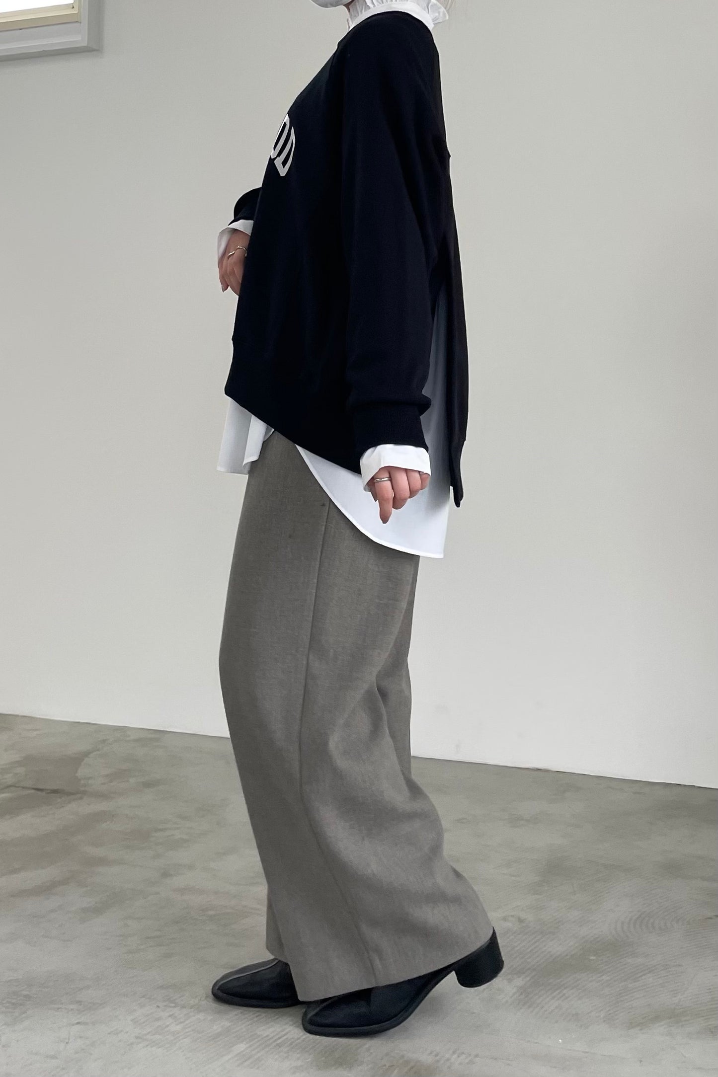 タックツイードストレートパンツ　23082