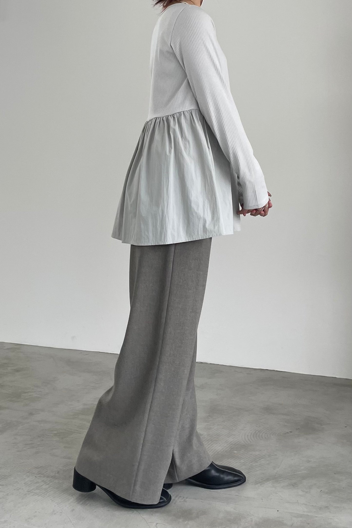 タックツイードストレートパンツ　23082