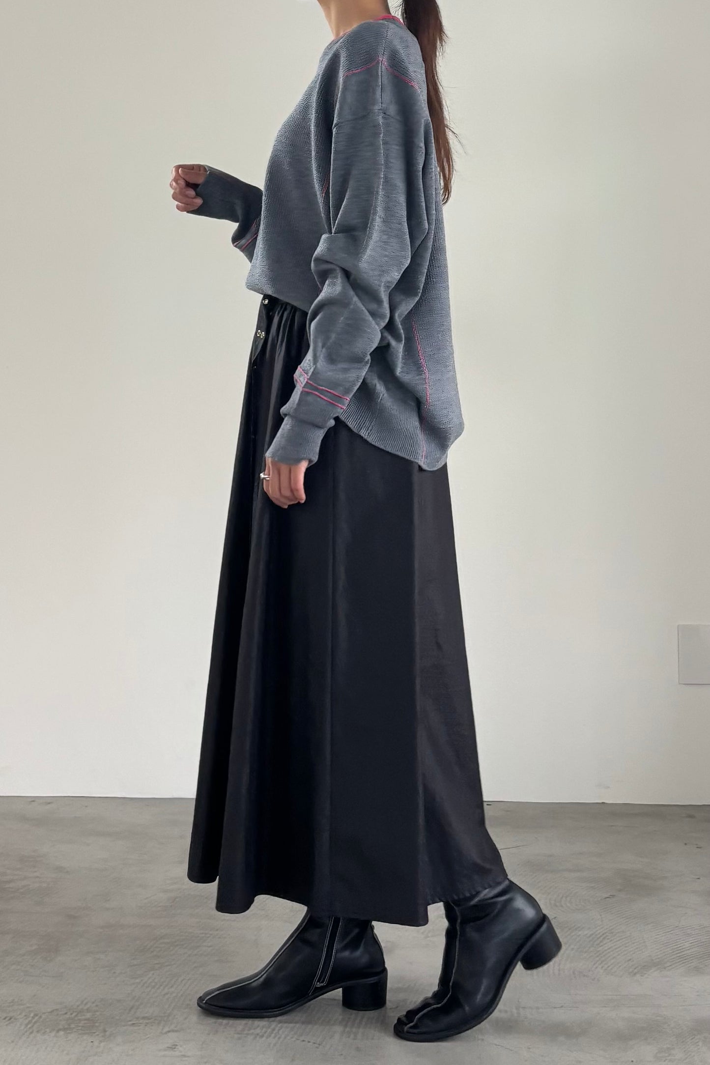 バイカラーハイゲージニットP/O　35558