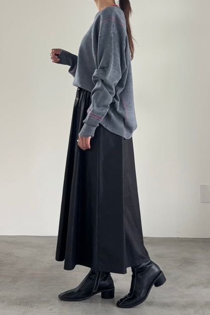 バイカラーハイゲージニットP/O　35558