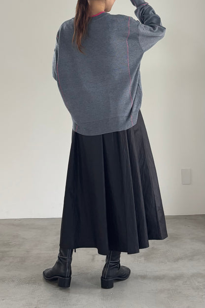 バイカラーハイゲージニットP/O　35558