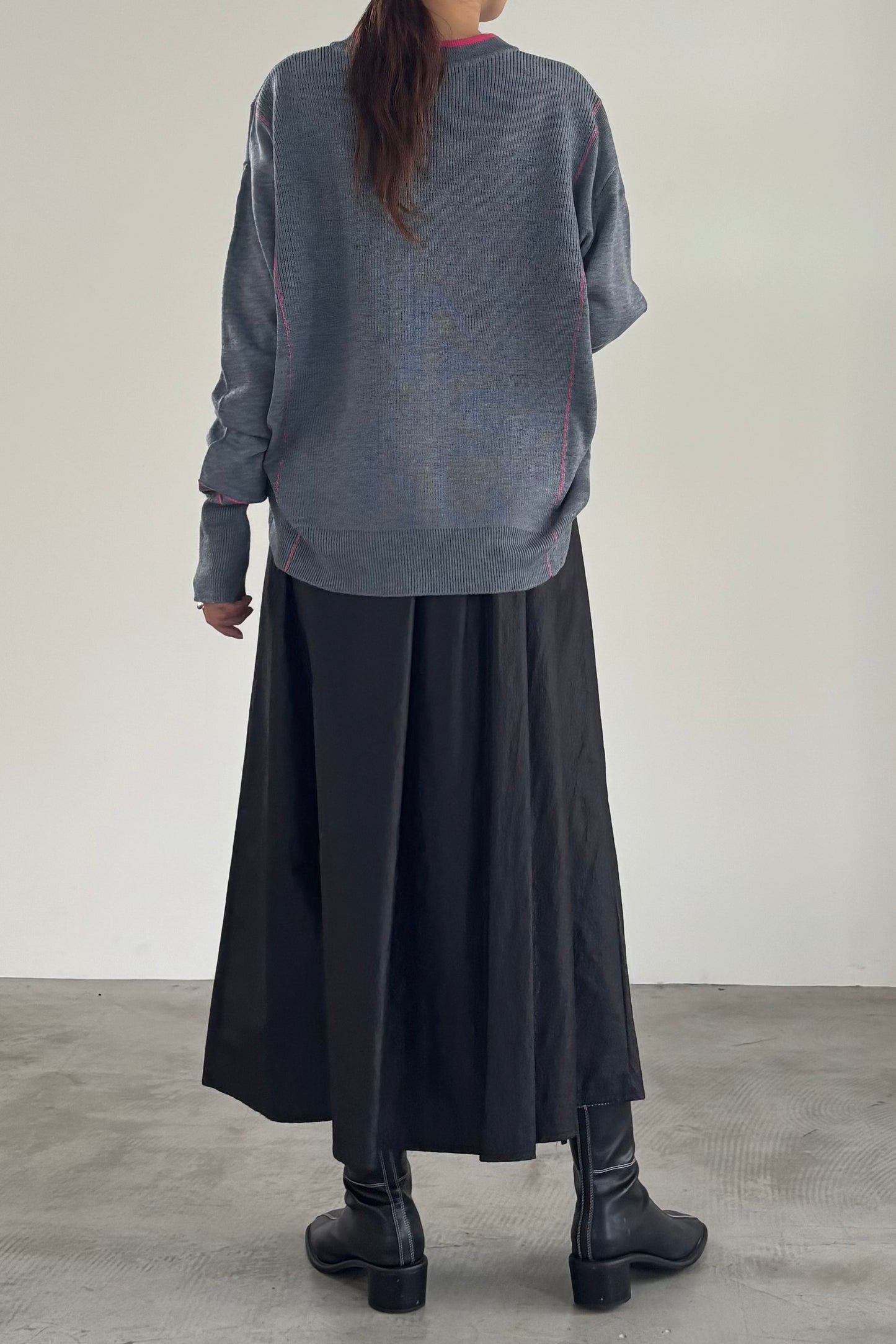 バイカラーハイゲージニットP/O　35558