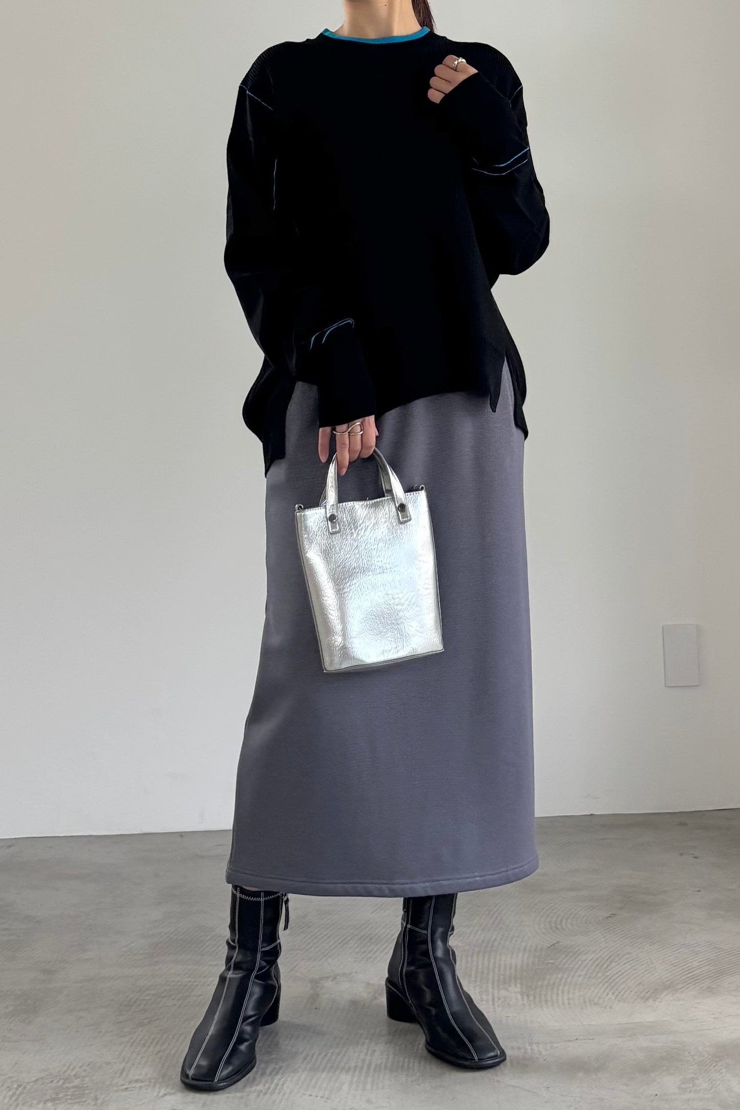 バイカラーハイゲージニットP/O　35558