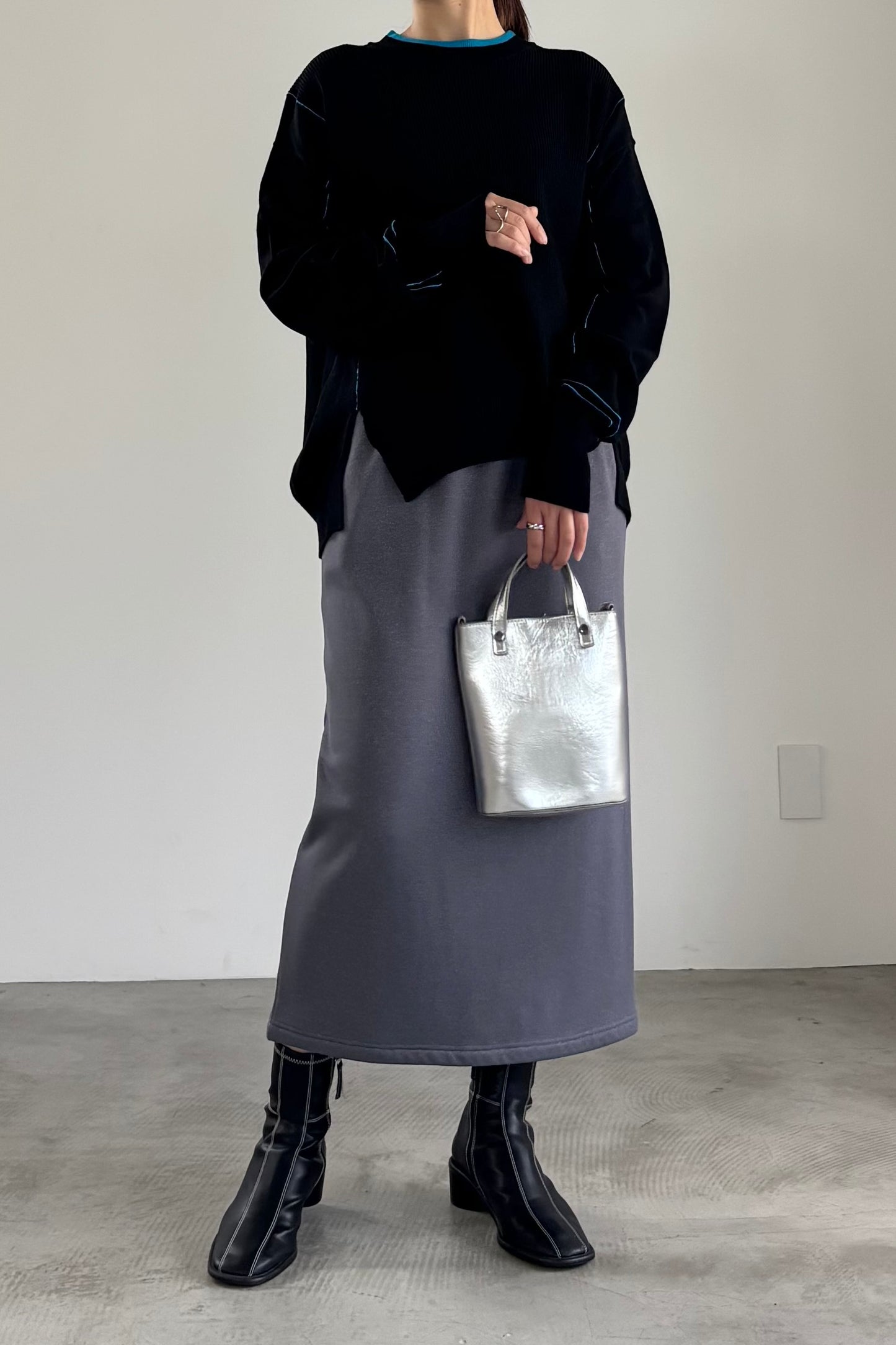 バイカラーハイゲージニットP/O　35558