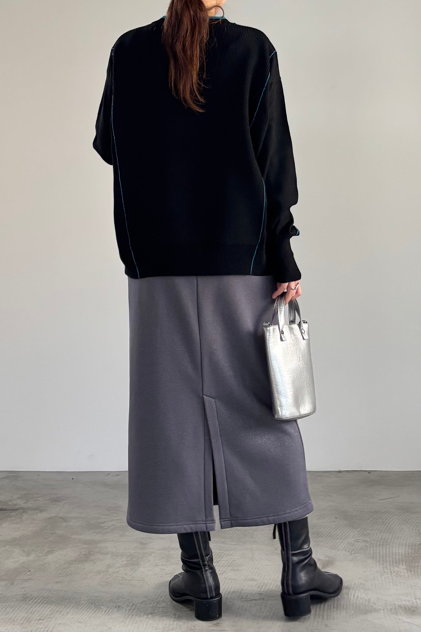 バイカラーハイゲージニットP/O　35558