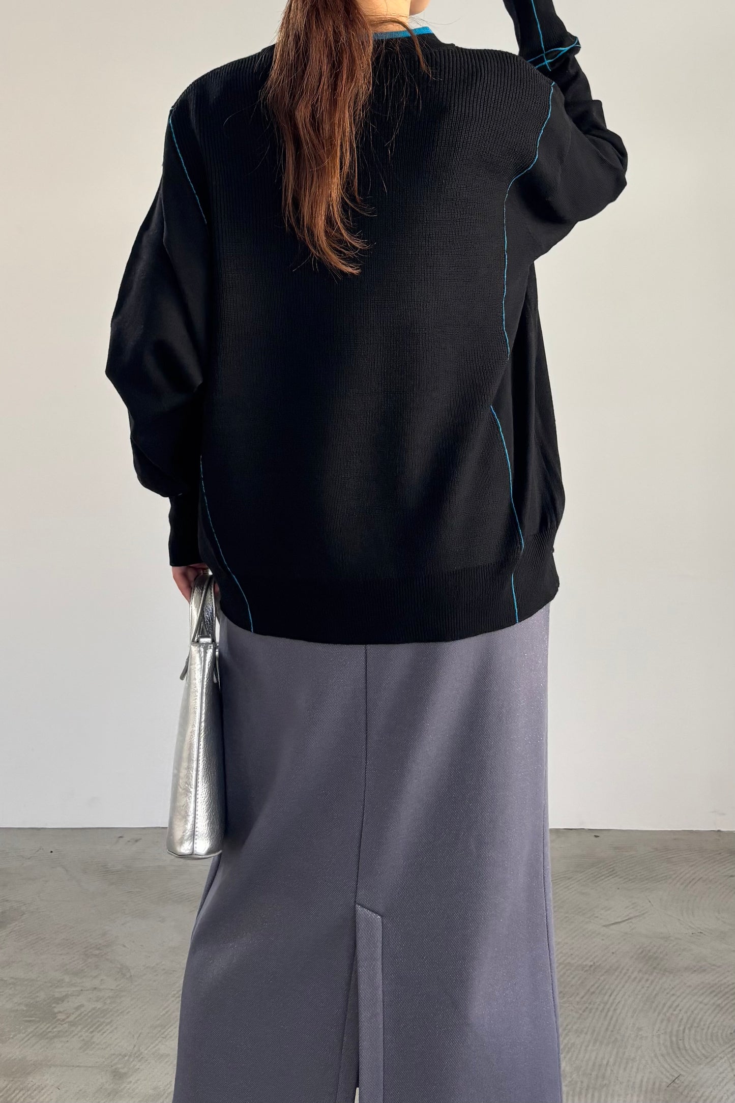 バイカラーハイゲージニットP/O　35558