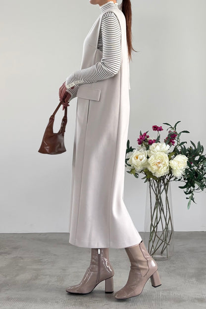 ウール調ジャージVネックジャンスカ　15941