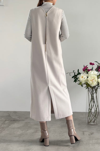 ウール調ジャージVネックジャンスカ　15941