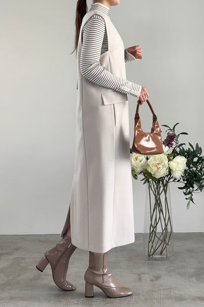 ウール調ジャージVネックジャンスカ　15941