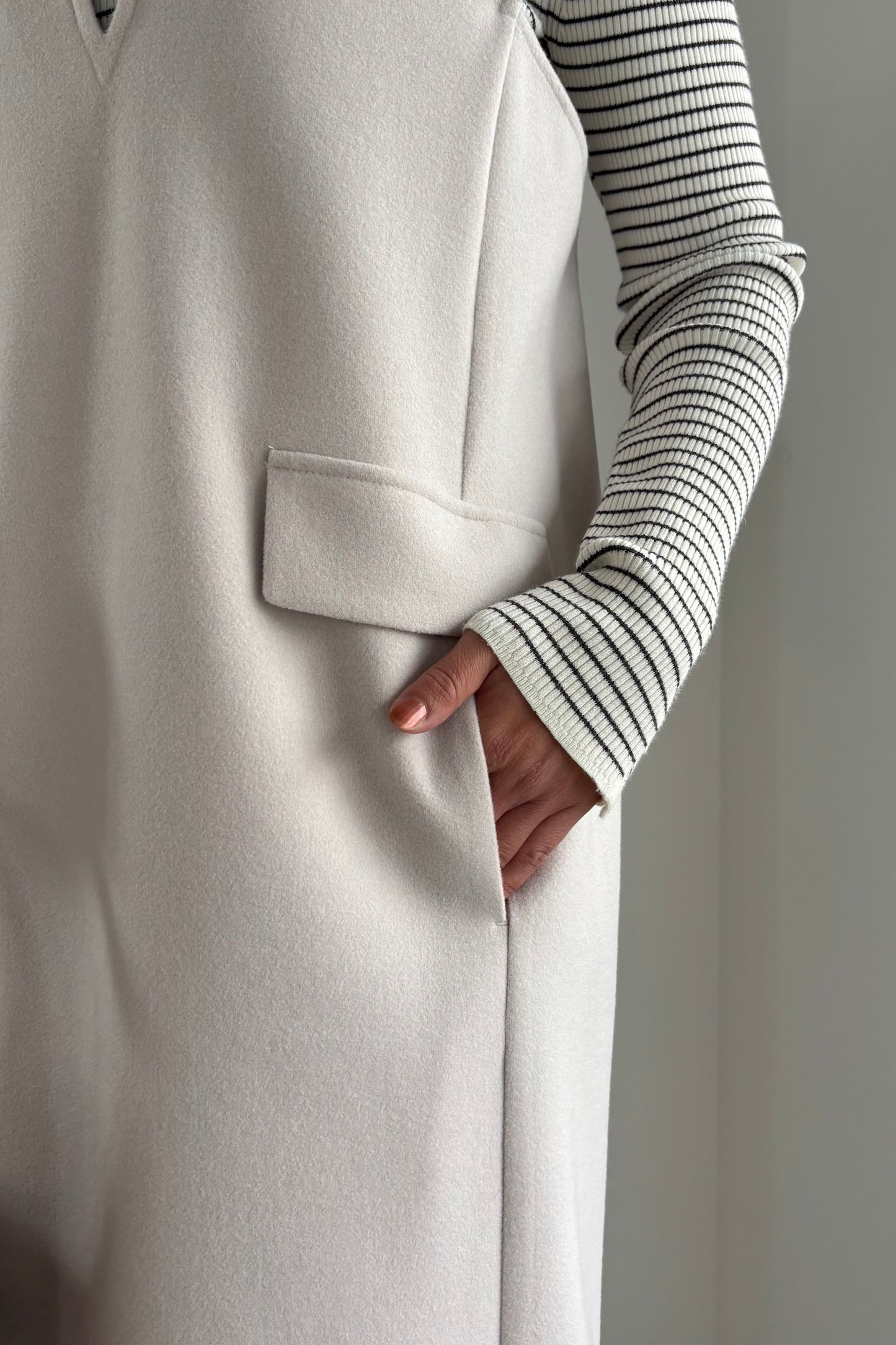 ウール調ジャージVネックジャンスカ　15941