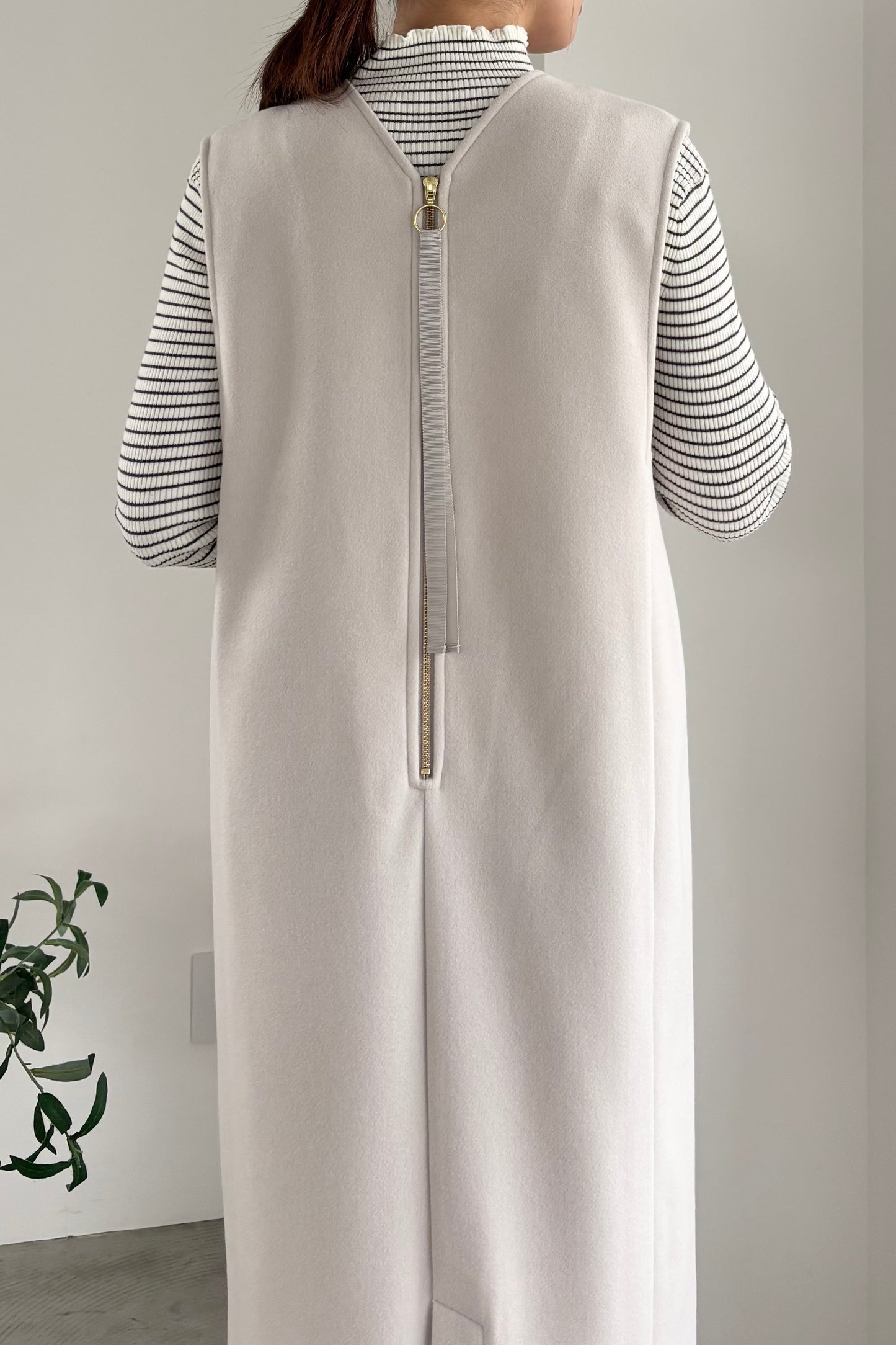 ウール調ジャージVネックジャンスカ　15941