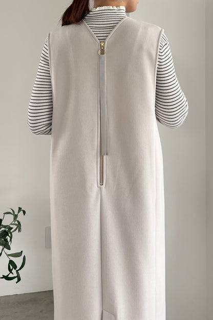 ウール調ジャージVネックジャンスカ　15941