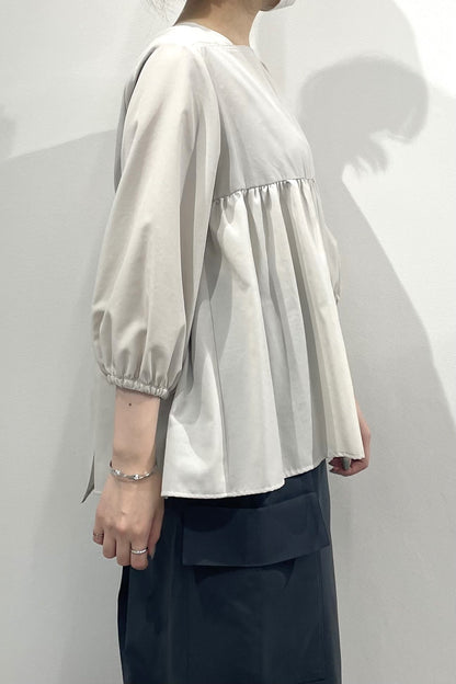 スクエアネックリボンブラウス　15766