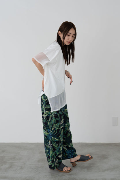 メッシュチュールアシンメトリーカットソー　35372