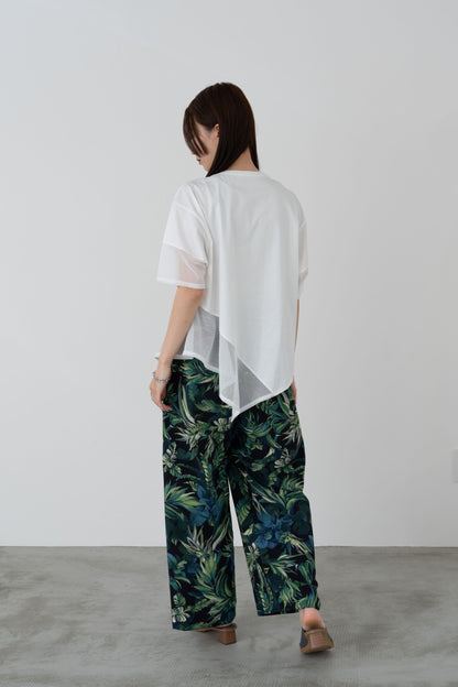 メッシュチュールアシンメトリーカットソー　35372