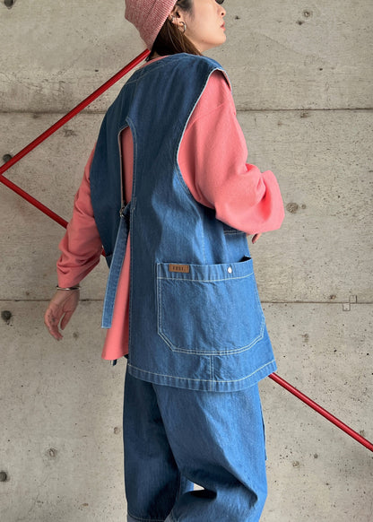 FOSI.　バックオープンデニムツールベスト　F1145